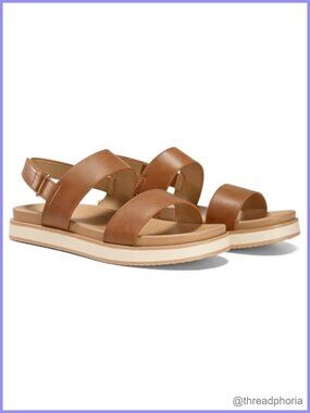 Coutgo Faux Leather Platform Sandals with Arch Support Adjustable Strap
